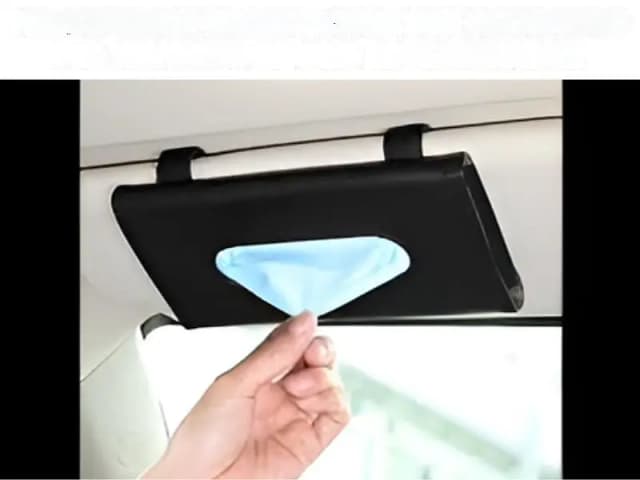 Sun Shade Tissue Box for Cars - Universal Fit in Black