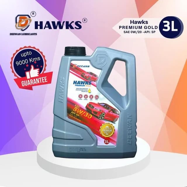 Deewan Hawks Premium Gold SAE 5W30 API SP Engine Oil - 3L