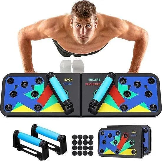 RN Pushup Board 12-in-1 Multi-Functional Body Building Foldable Rack for Fitness and Muscle Training, Adjustable for Men & Women Home Workouts