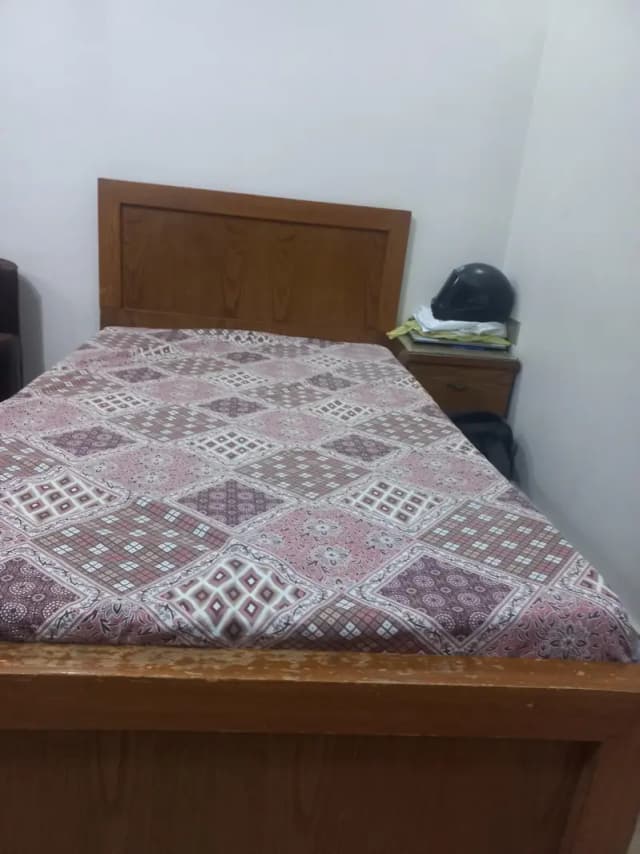 single bed for sale + foam with side table