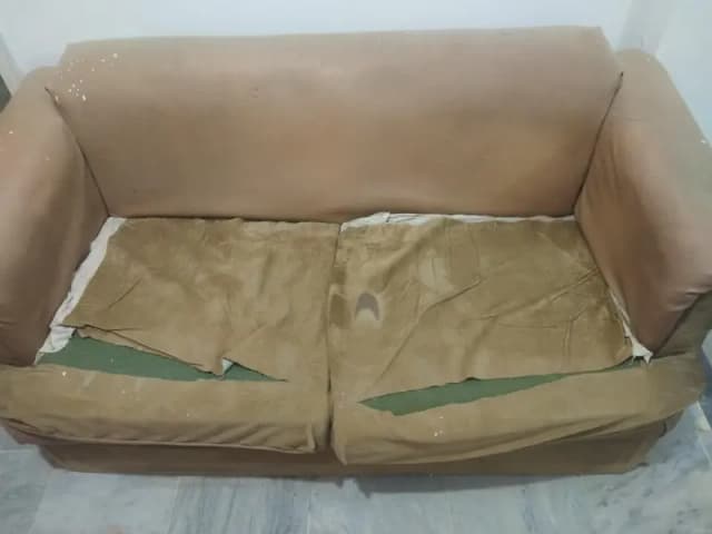 Sofa 2 Seater Heavy Wood Frame Available For Sale