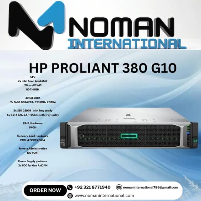 HP PROLIANT 380 G10  CPU 2x Intel Xeon Gold 6138  | server