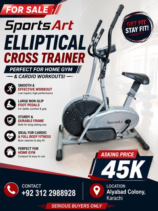 SportsArt Elliptical Cross Trainer Exercise Machine for Home Gym