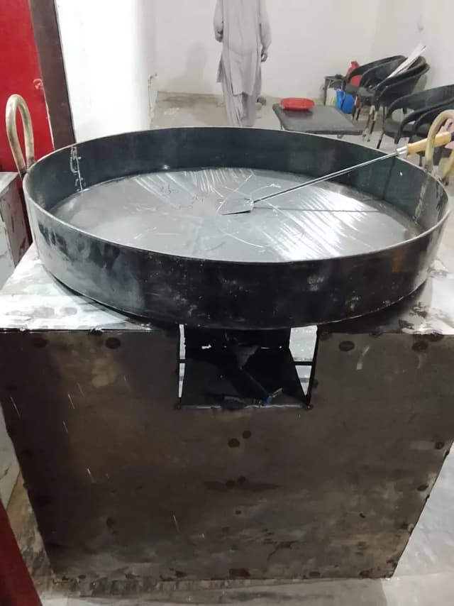 Chapal Kabab Counter with Karahi.