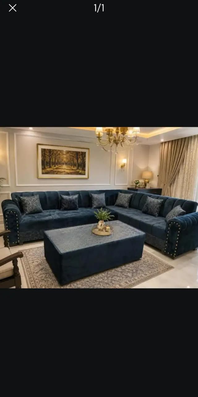 SOFA L SHAPE 7 SEATER BRAND NEW WITH TABLE PLZ CALL 03281010987