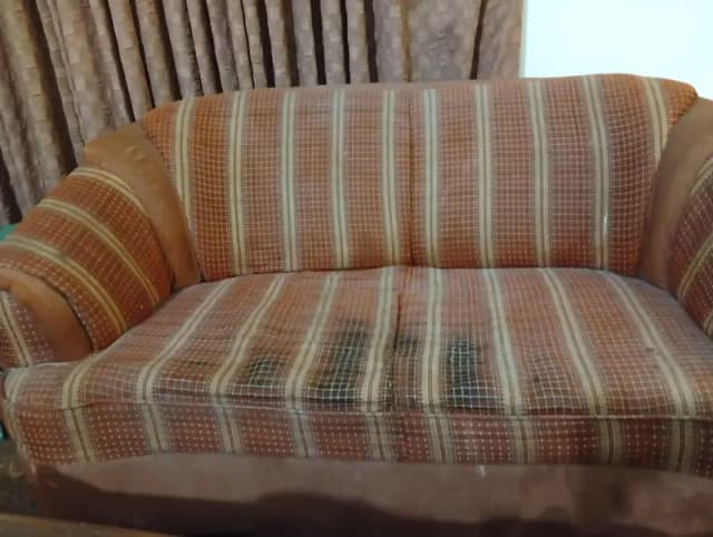 wooden two seater sofa set